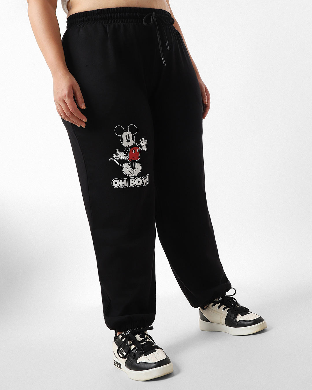Buy Women s Black Oh Boy Mickey Graphic Printed Oversized Plus Size buy-women-s-black-oh-boy-mickey-graphic-printed-oversized-plus-size