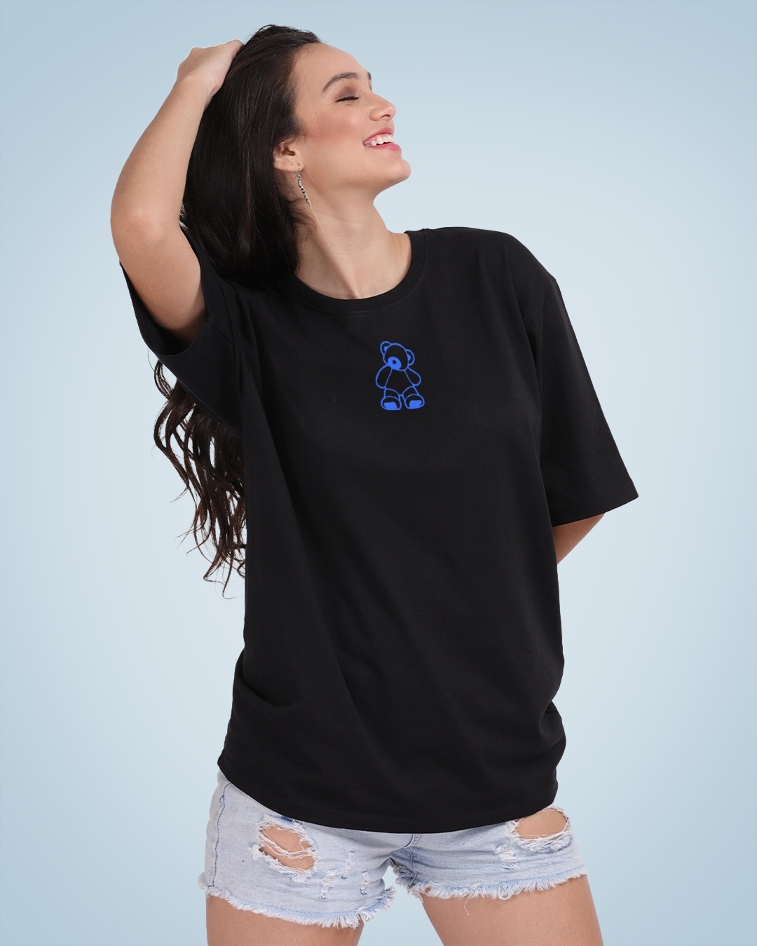 Shop Women's Black On The Way Of Kindness Graphic Printed Oversized T-shirt-Back