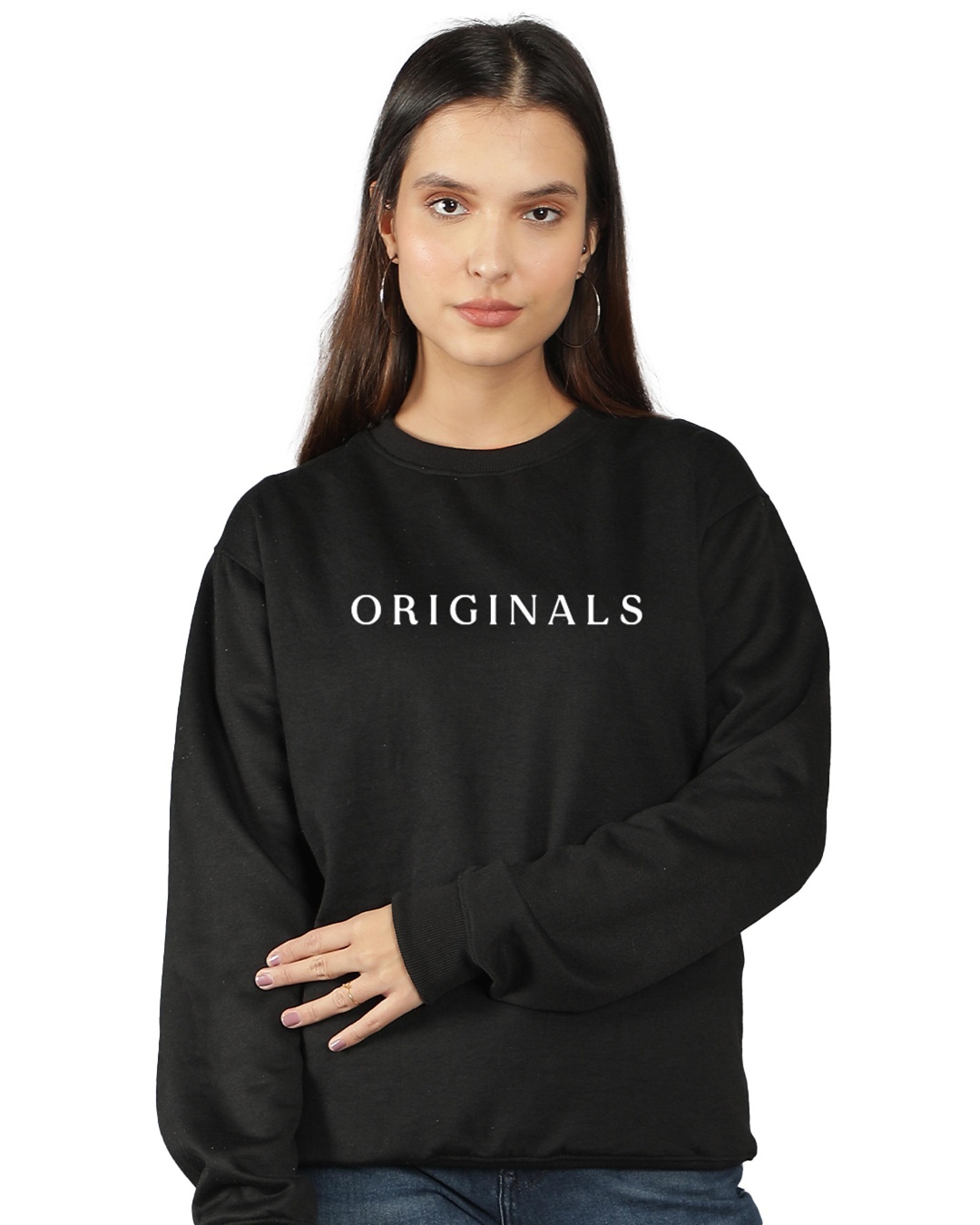 Buy Women's Black Original Typography Sweatshirt Online at Bewakoof