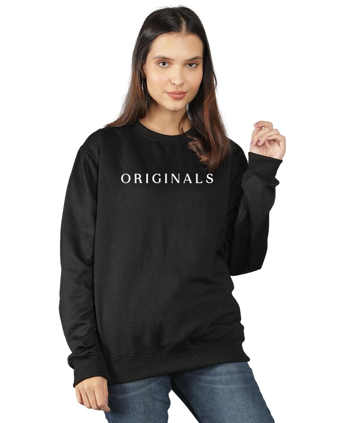 Shop Women's Black Original Typography Sweatshirt-Back