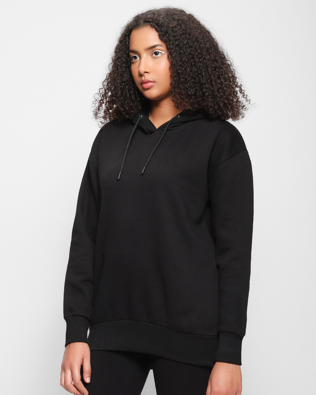 Shop Women's Black Oversized Hoodie-Back