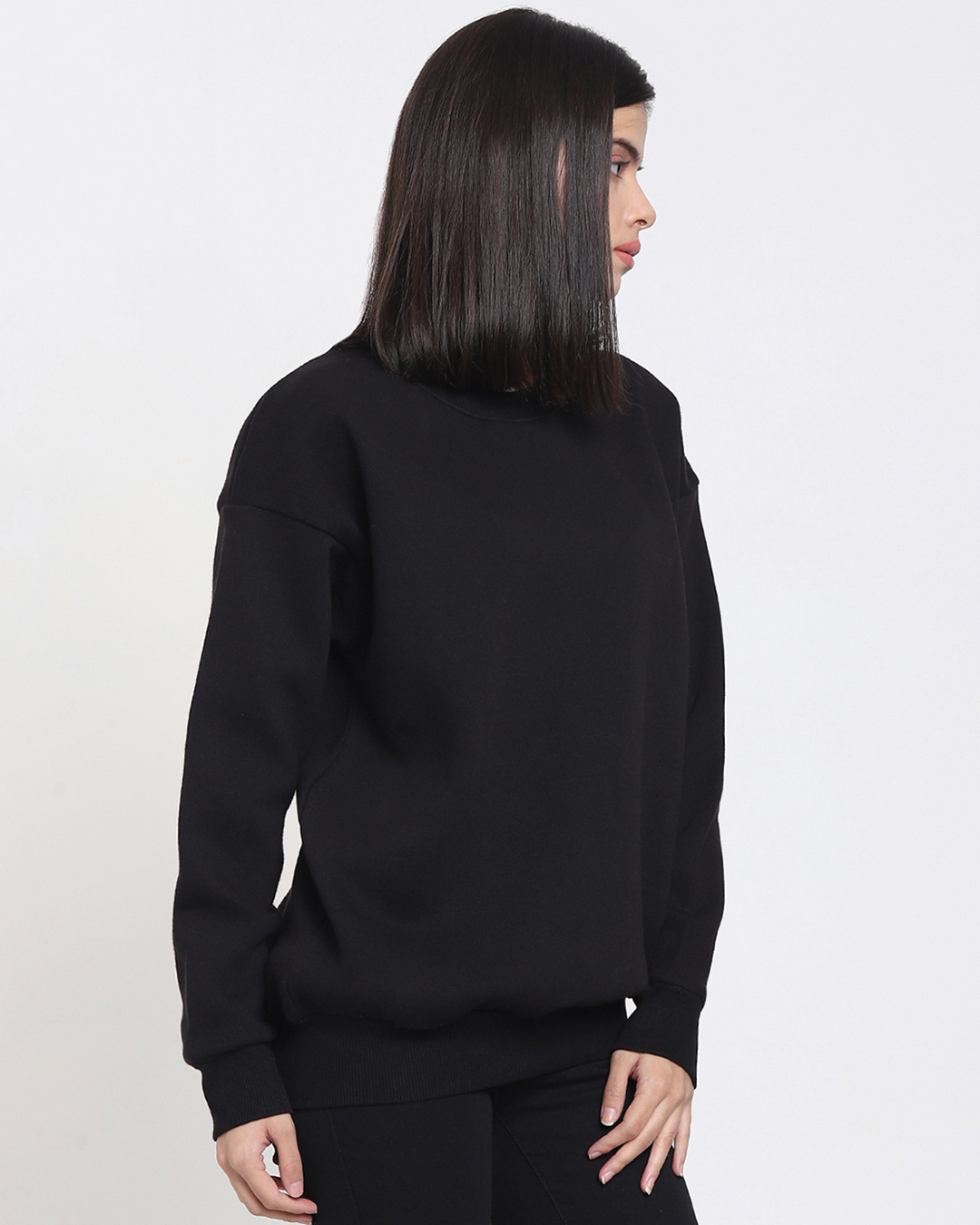 Shop Women's Black Oversized Sweatshirt-Back