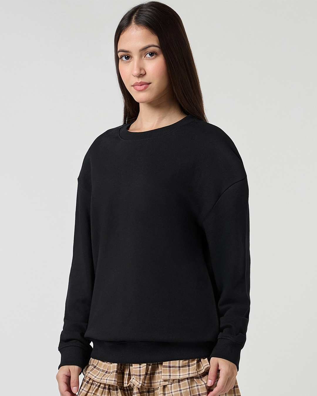 Shop Women's Black Oversized Sweatshirt-Back