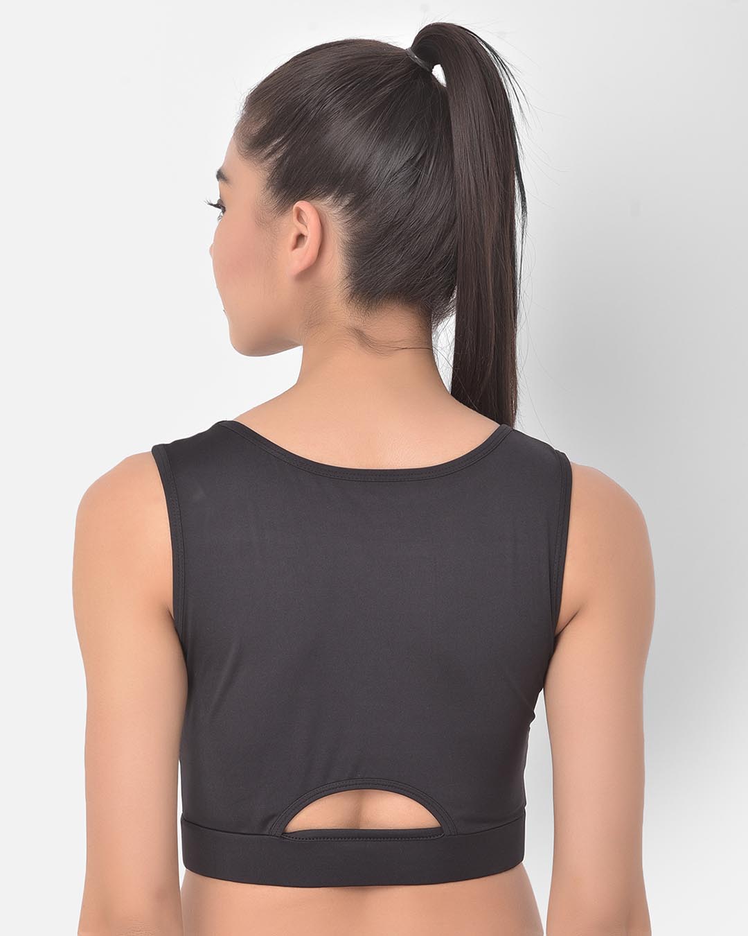 Shop Women's Black Printed Round Neck Top-Back