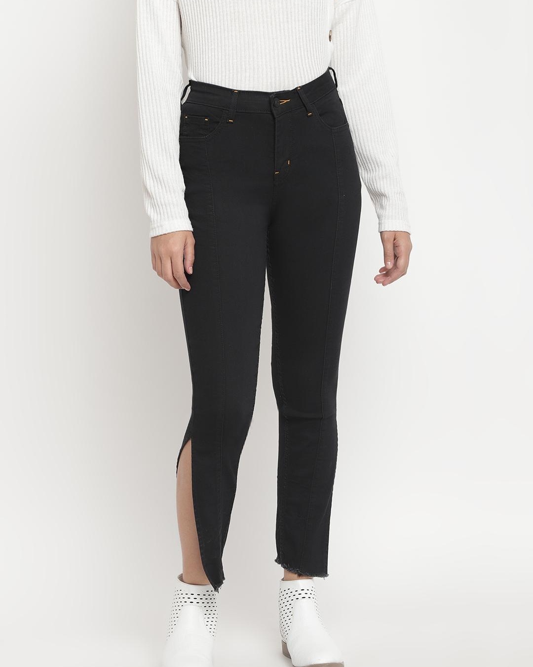 Buy Women's Black Skinny Fit Jeans Online at Bewakoof