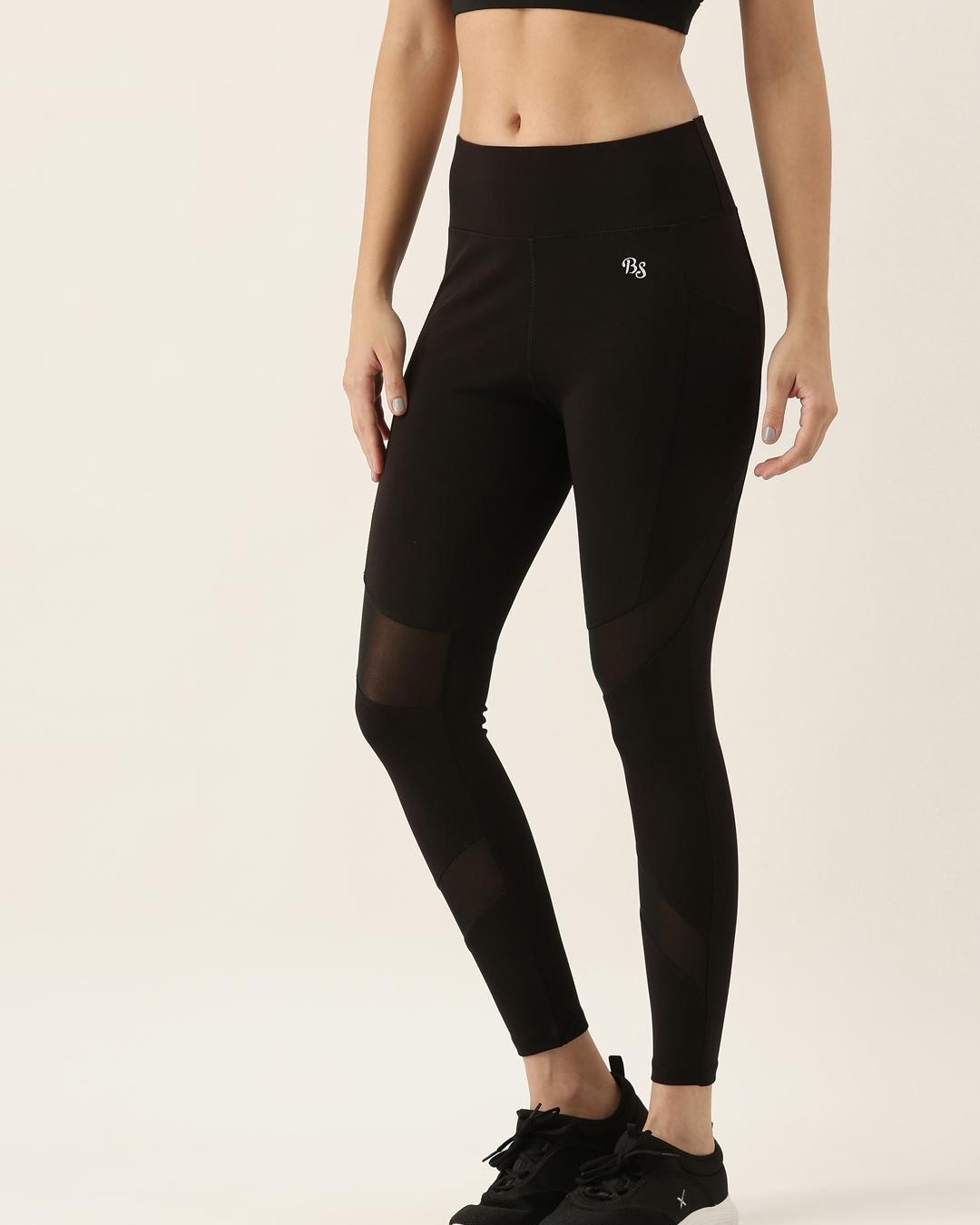 Shop Women's Black Skinny Fit Tights-Back