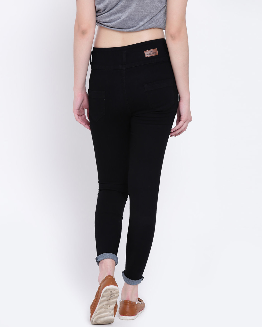 Shop Women's Black Slim Fit High-Rise Stretchable Jeans-Back
