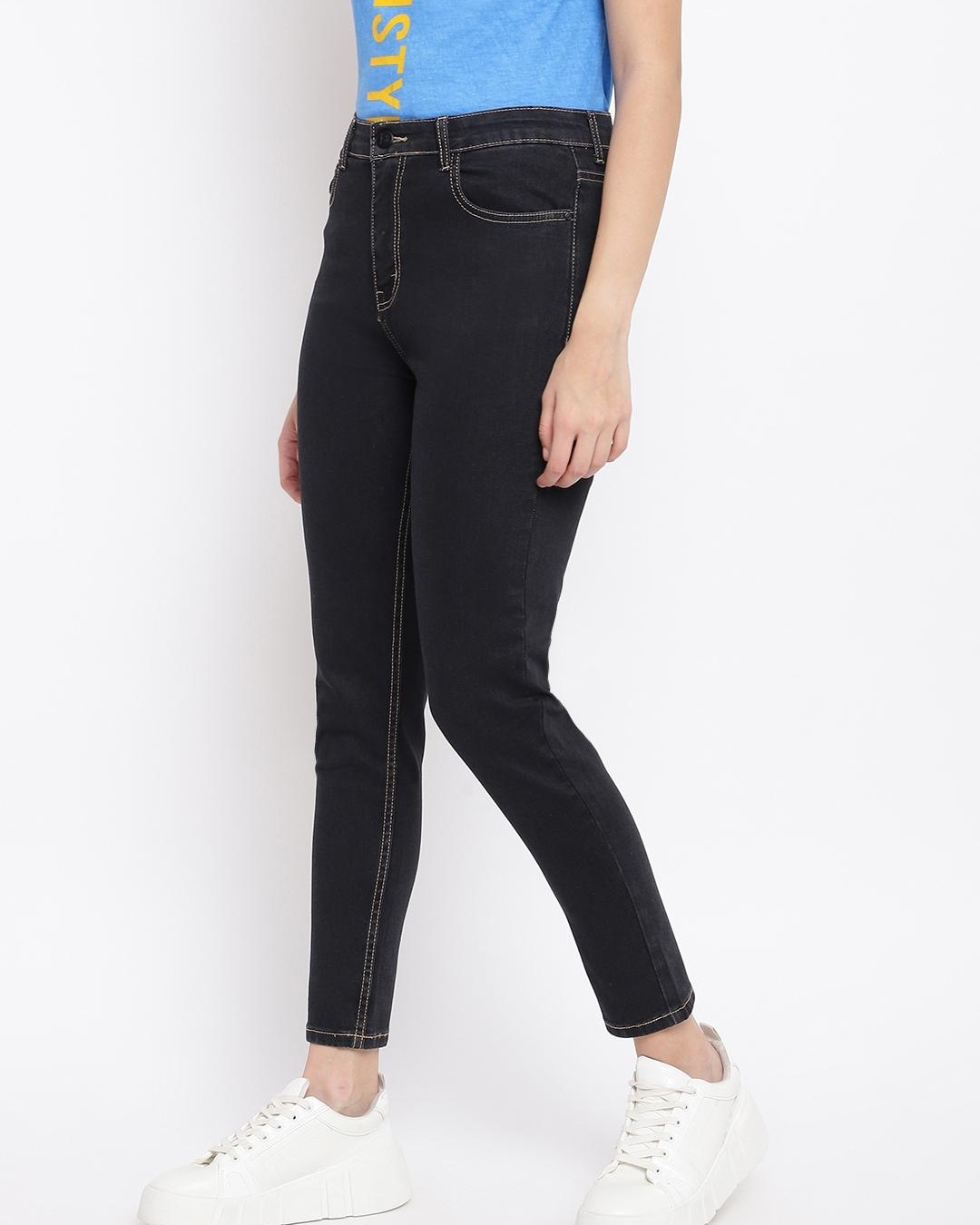 Shop Women's Black Slim Fit Jeans-Back