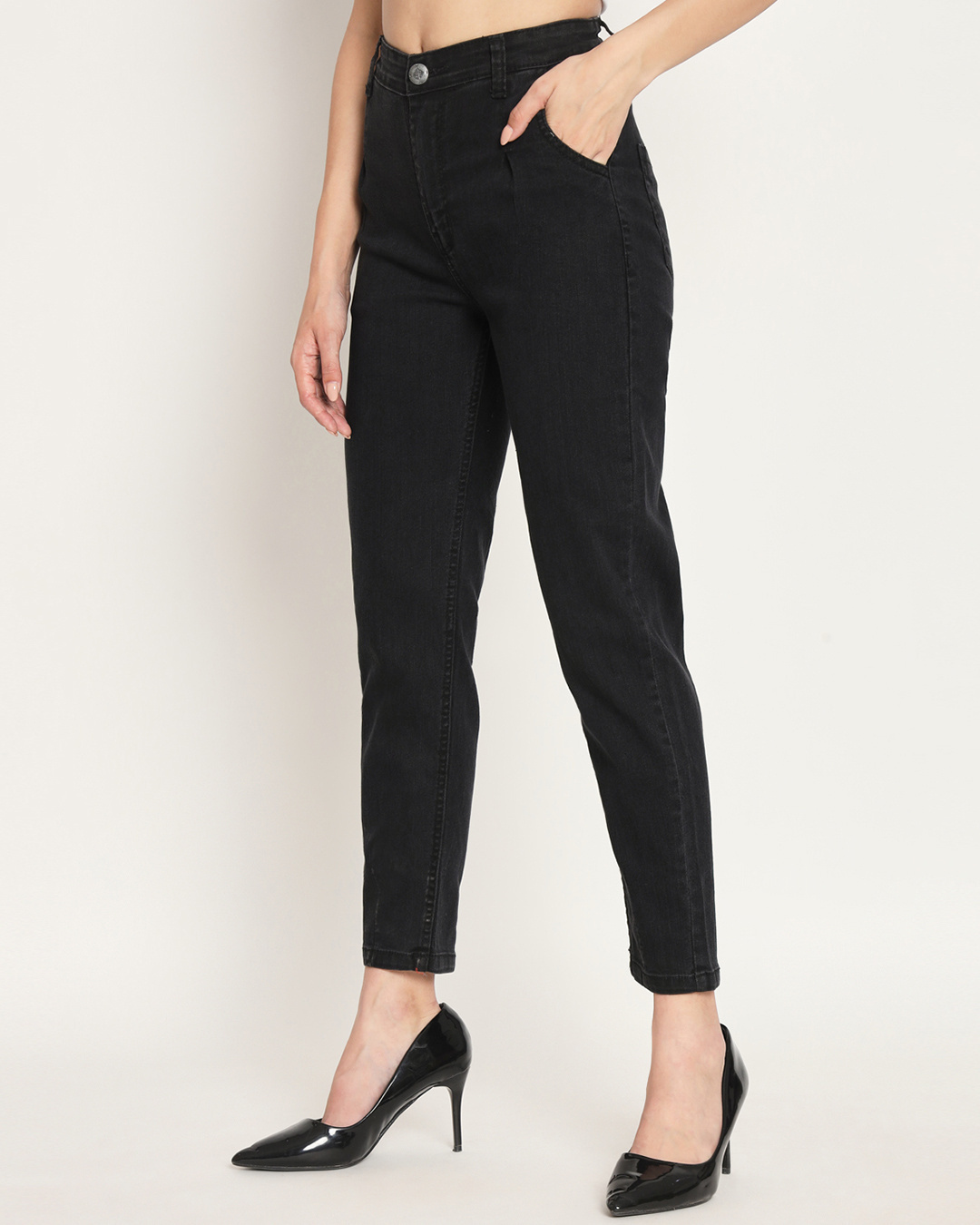 Shop Women's Black Slim Fit Jeans-Back