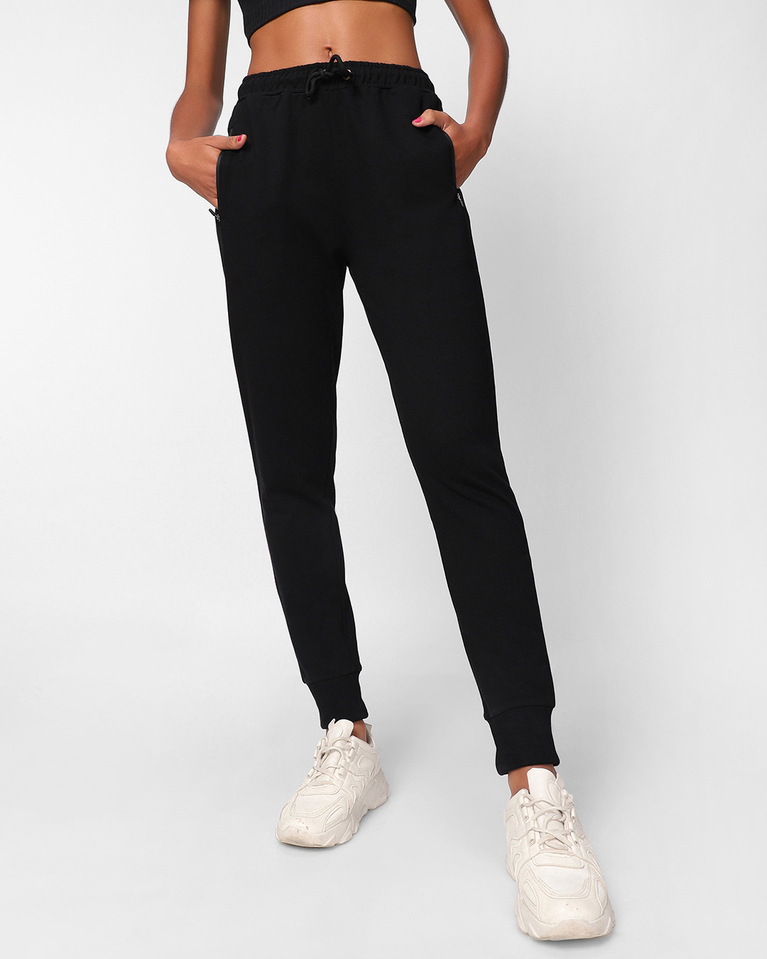 Buy Women's Black Slim Fit Joggers for Women black Online at Bewakoof