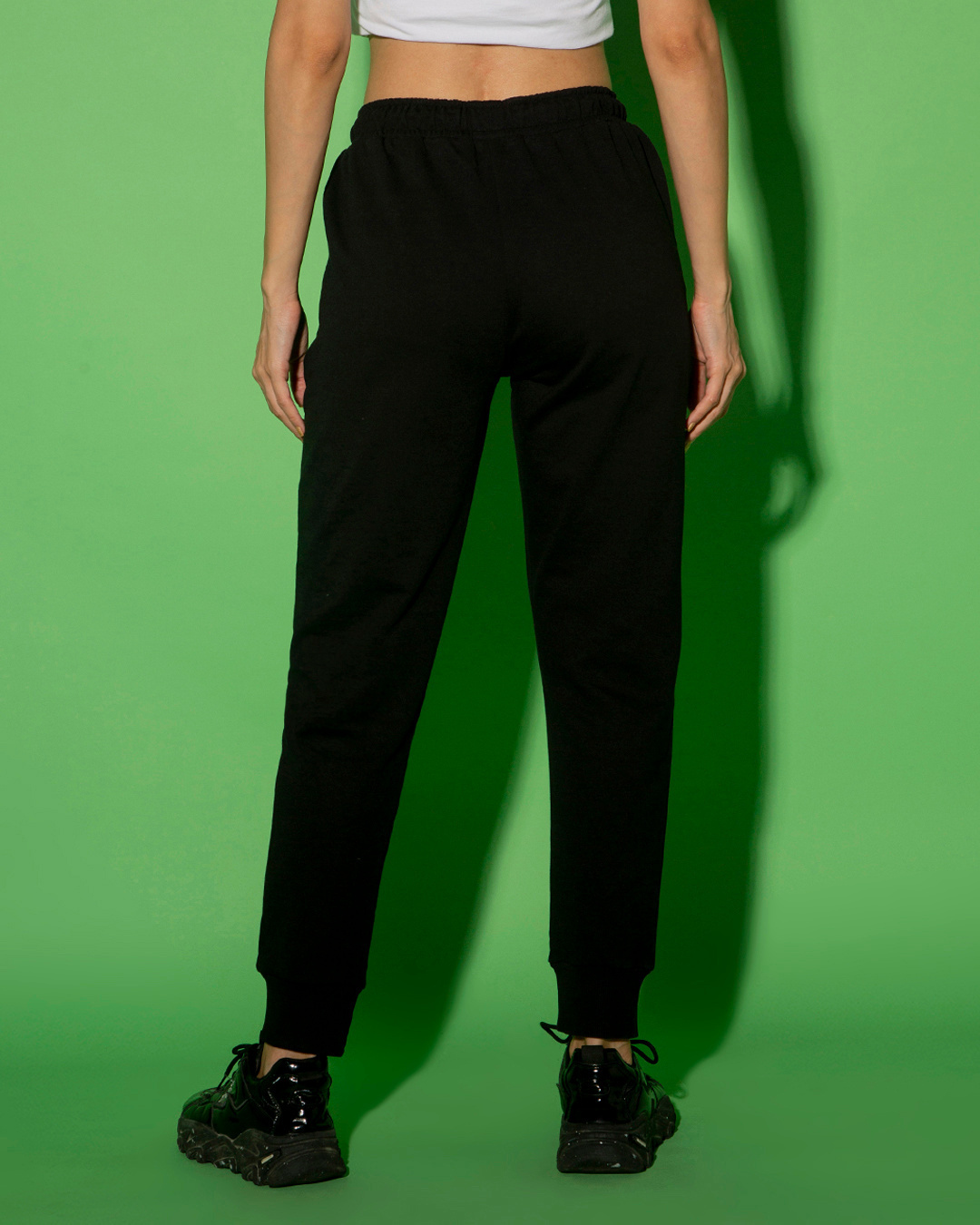 Buy Women's Black Slim Fit Joggers Online at Bewakoof
