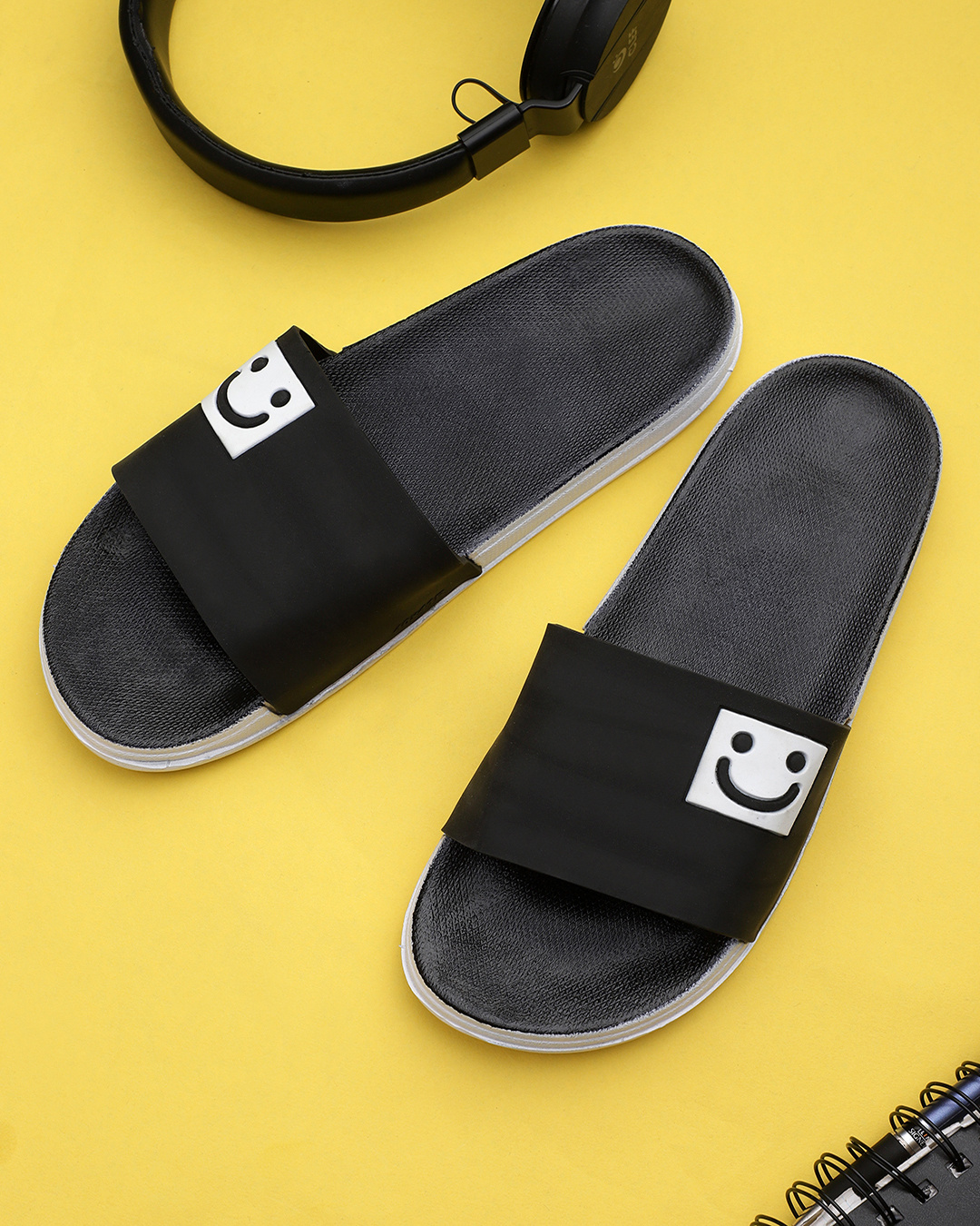 sliders for women black