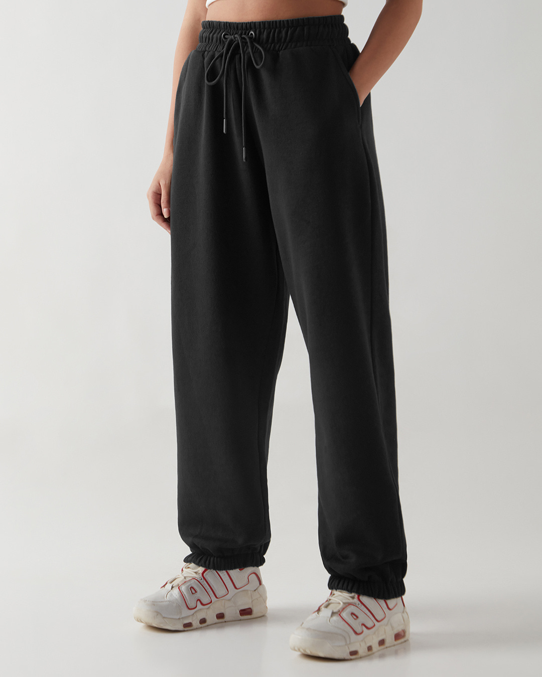 Shop Women's Black Super Loose Fit Joggers-Back