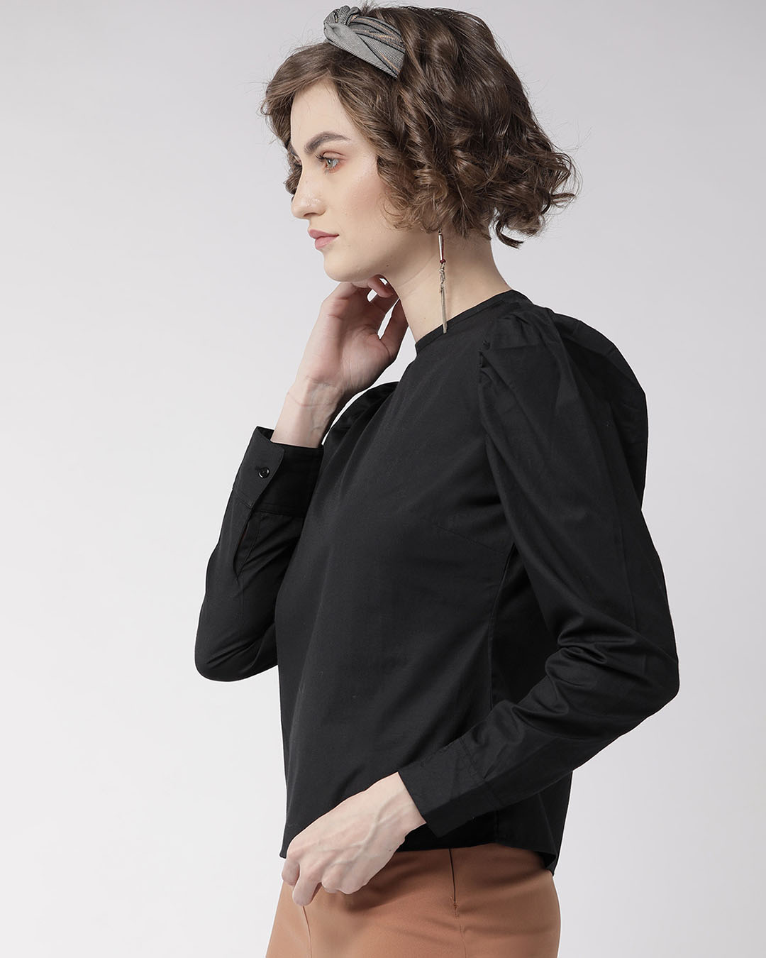 Shop Women's Black Solid Top-Back