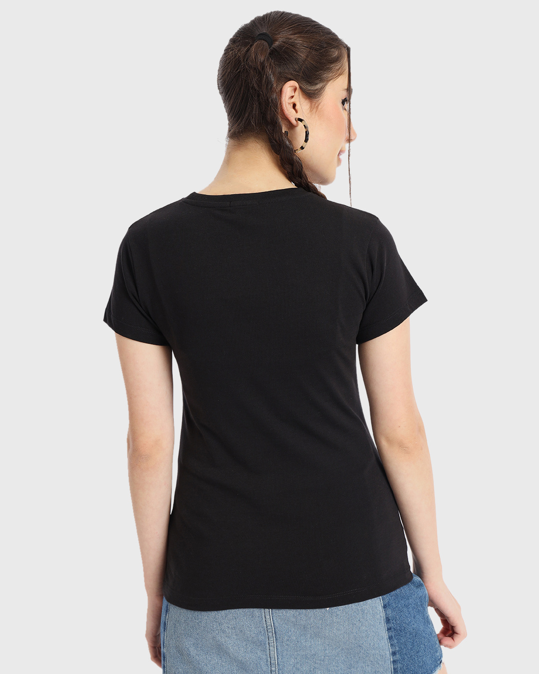 Shop Women's Black Stardust Soul Graphic Printed T-shirt-Back