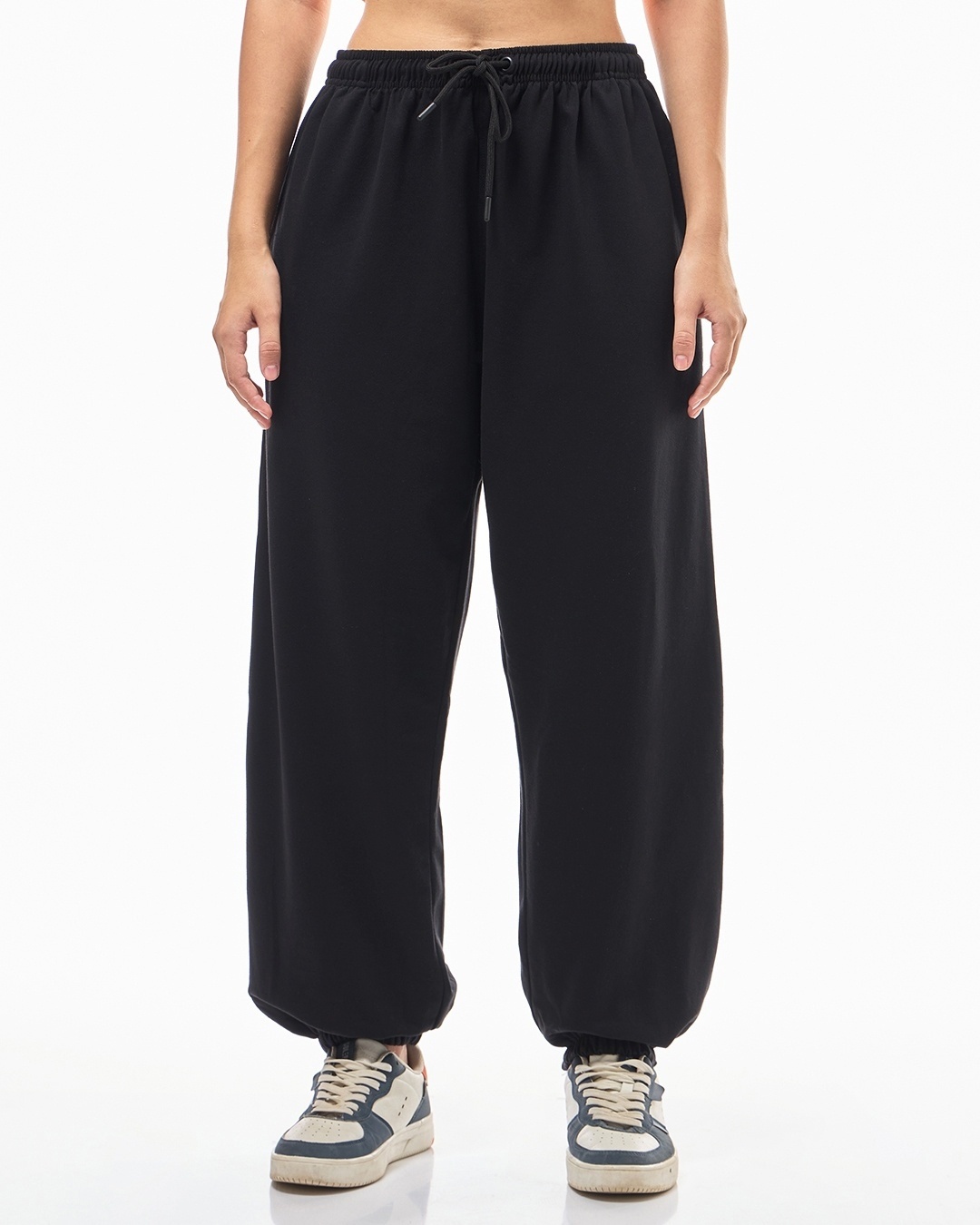 Shop Women's Black Super Loose Fit Joggers-Back