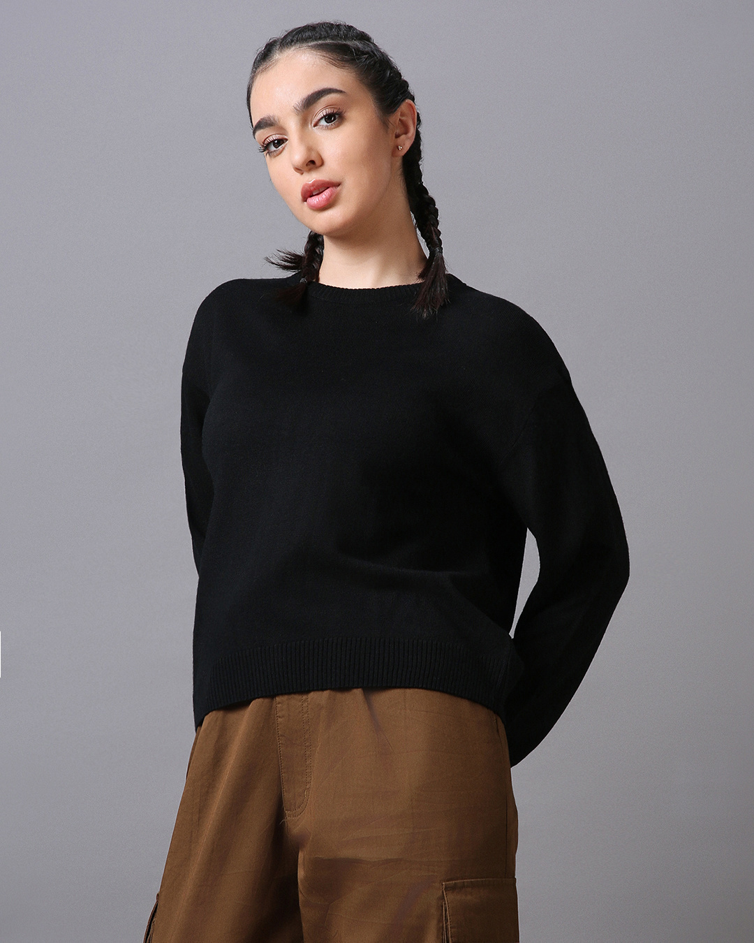 Shop Women's Black Sweater-Back