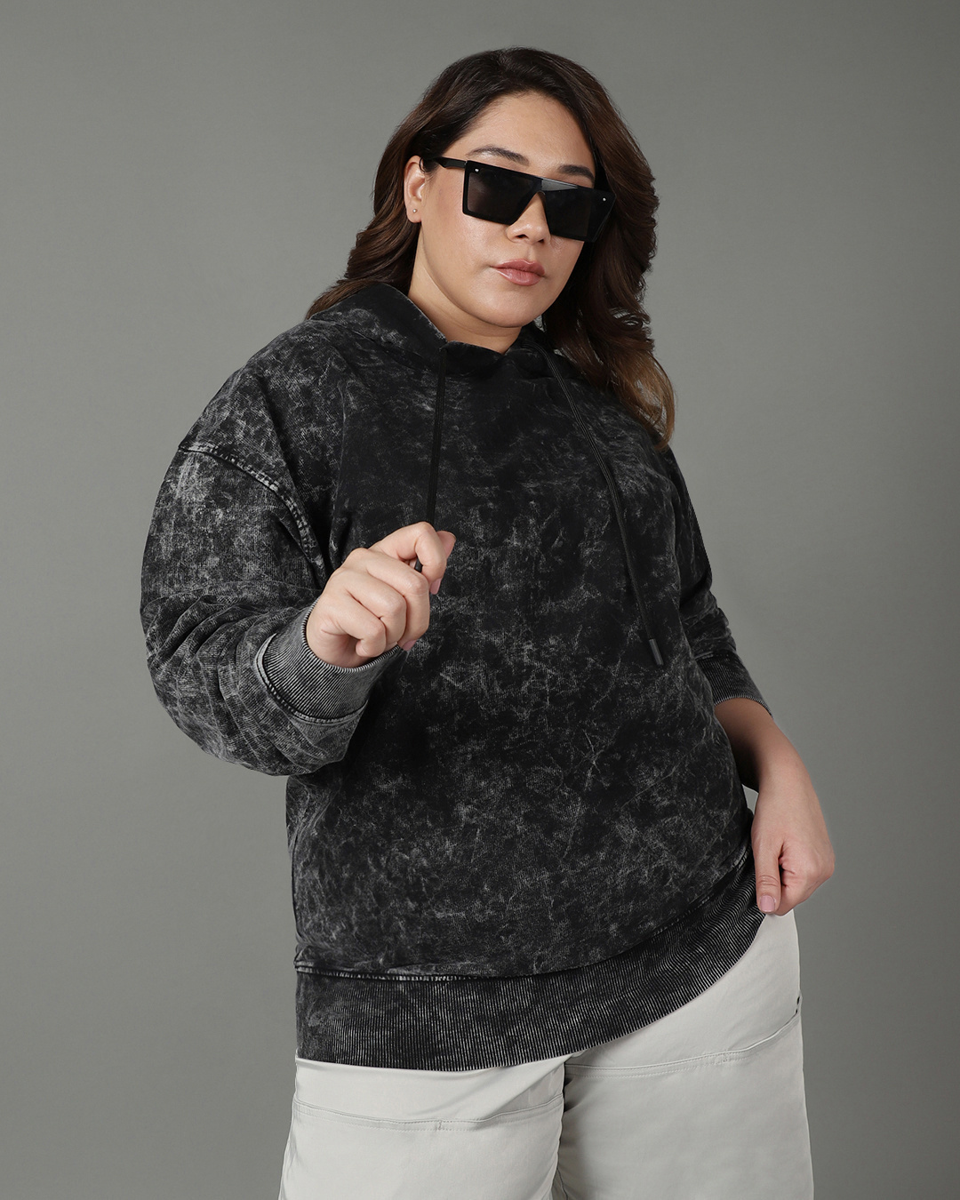 Plus size clearance fluffy hoodie