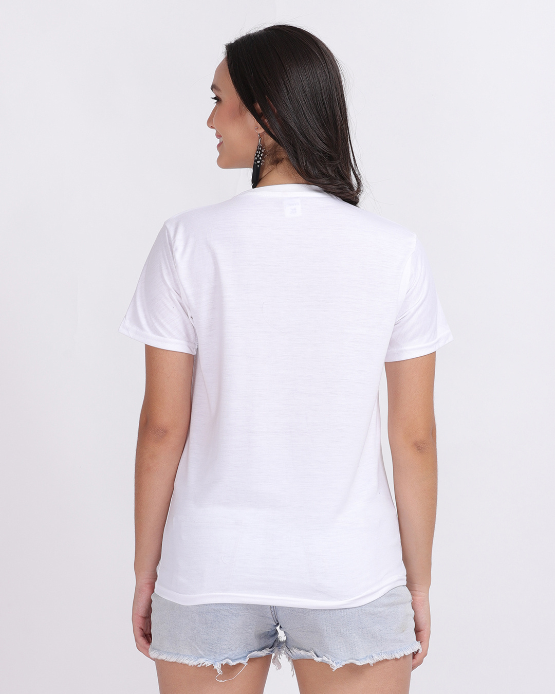 Shop Women's Black Three Panda Graphic Printed Cotton T-shirt-Back