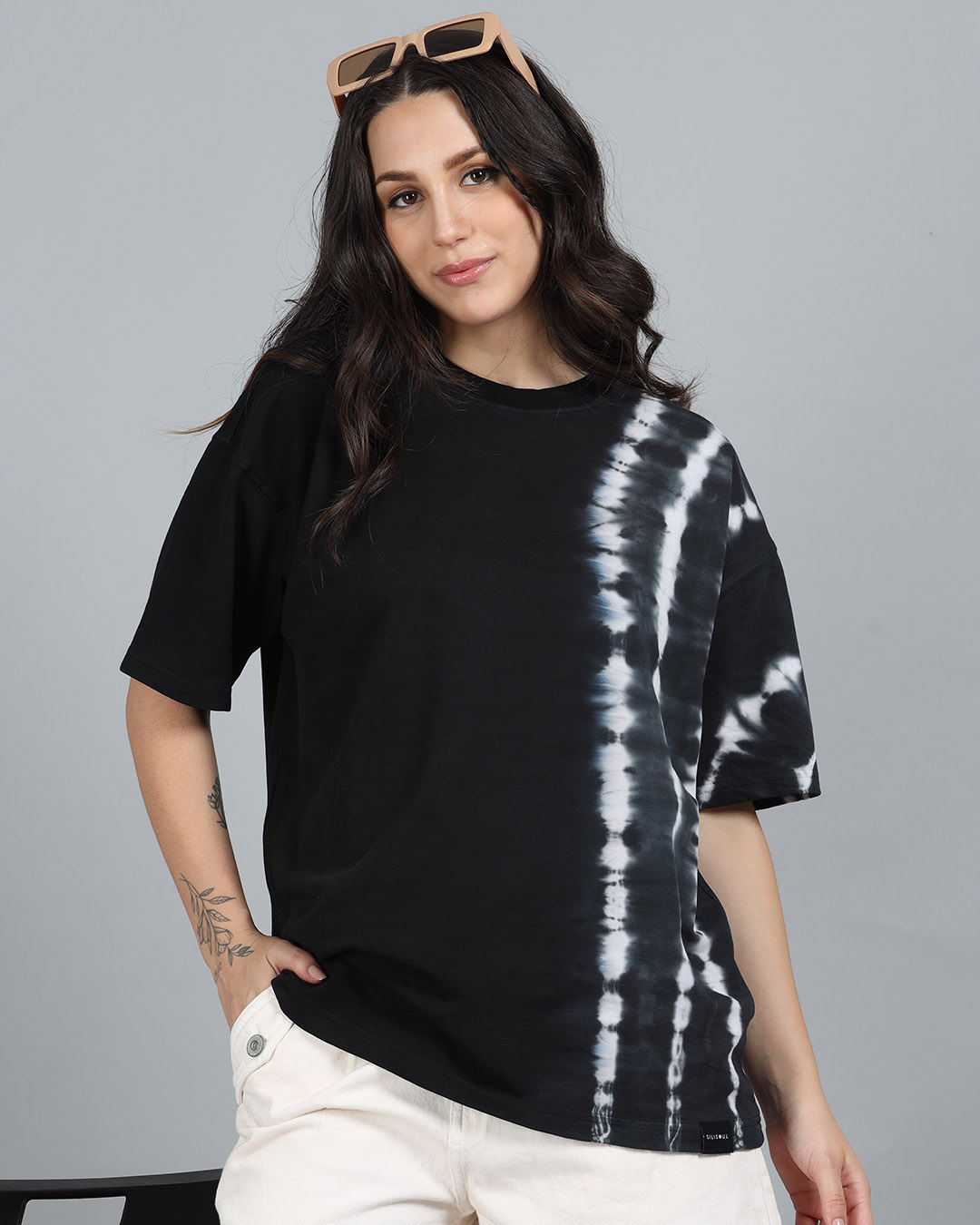 oversized black tie dye shirt