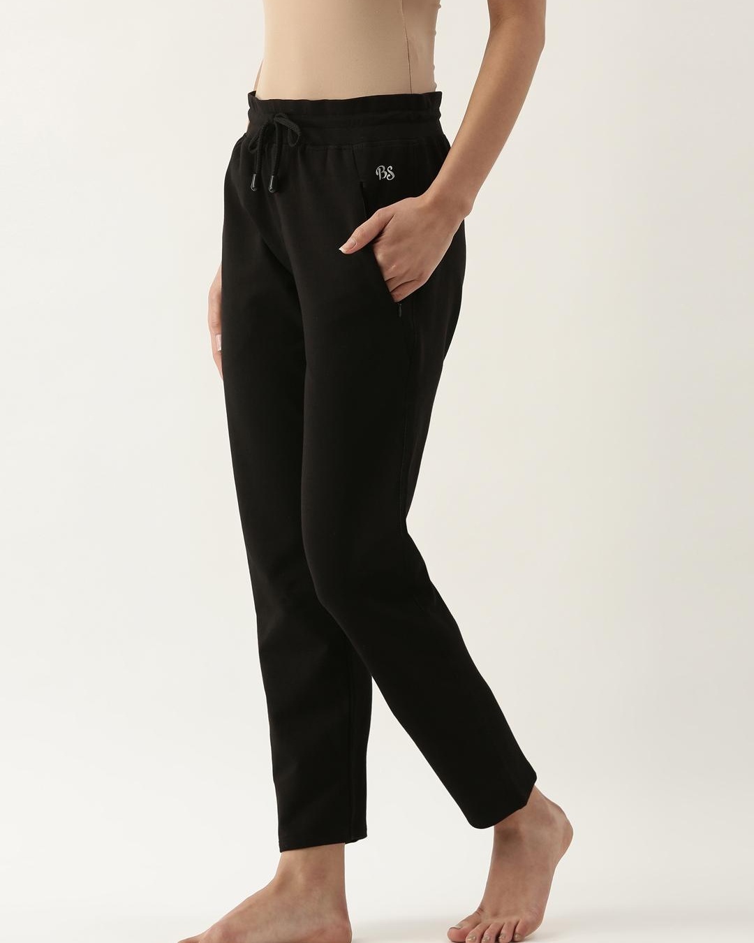 Shop Women's Black Track Pants-Back