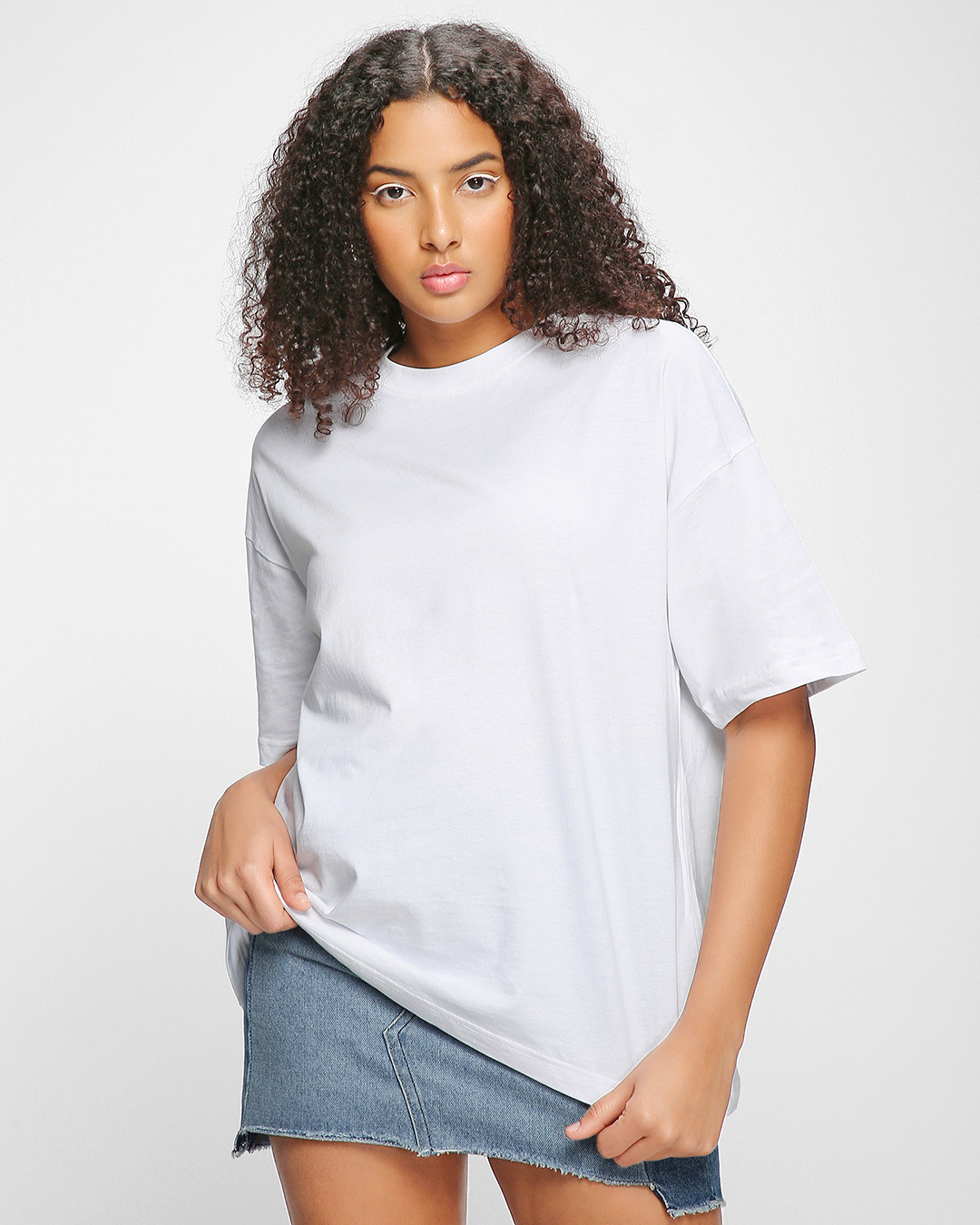 Shop Pack of 2 Women's Black & White Oversized T-shirt-Back