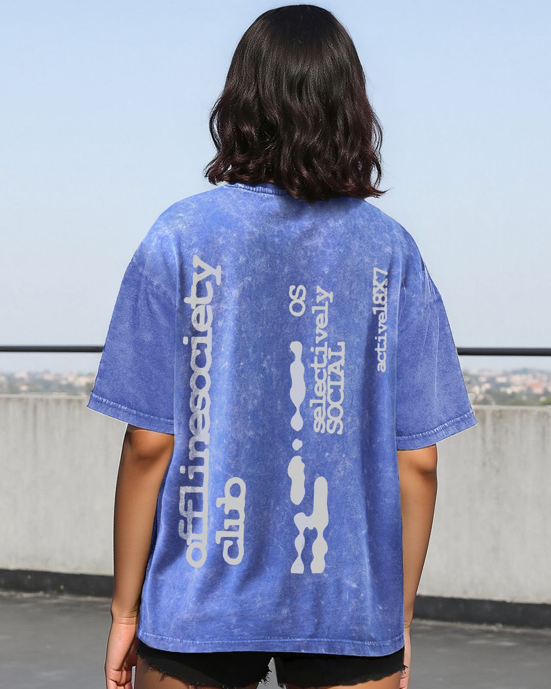 Liquid Blue Acid Wash Print Blau Xl main image 0