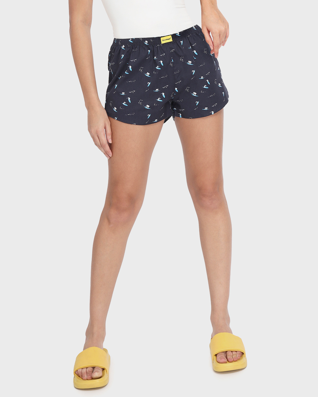 Shop Women's Blue All Over Printed Boxers-Back