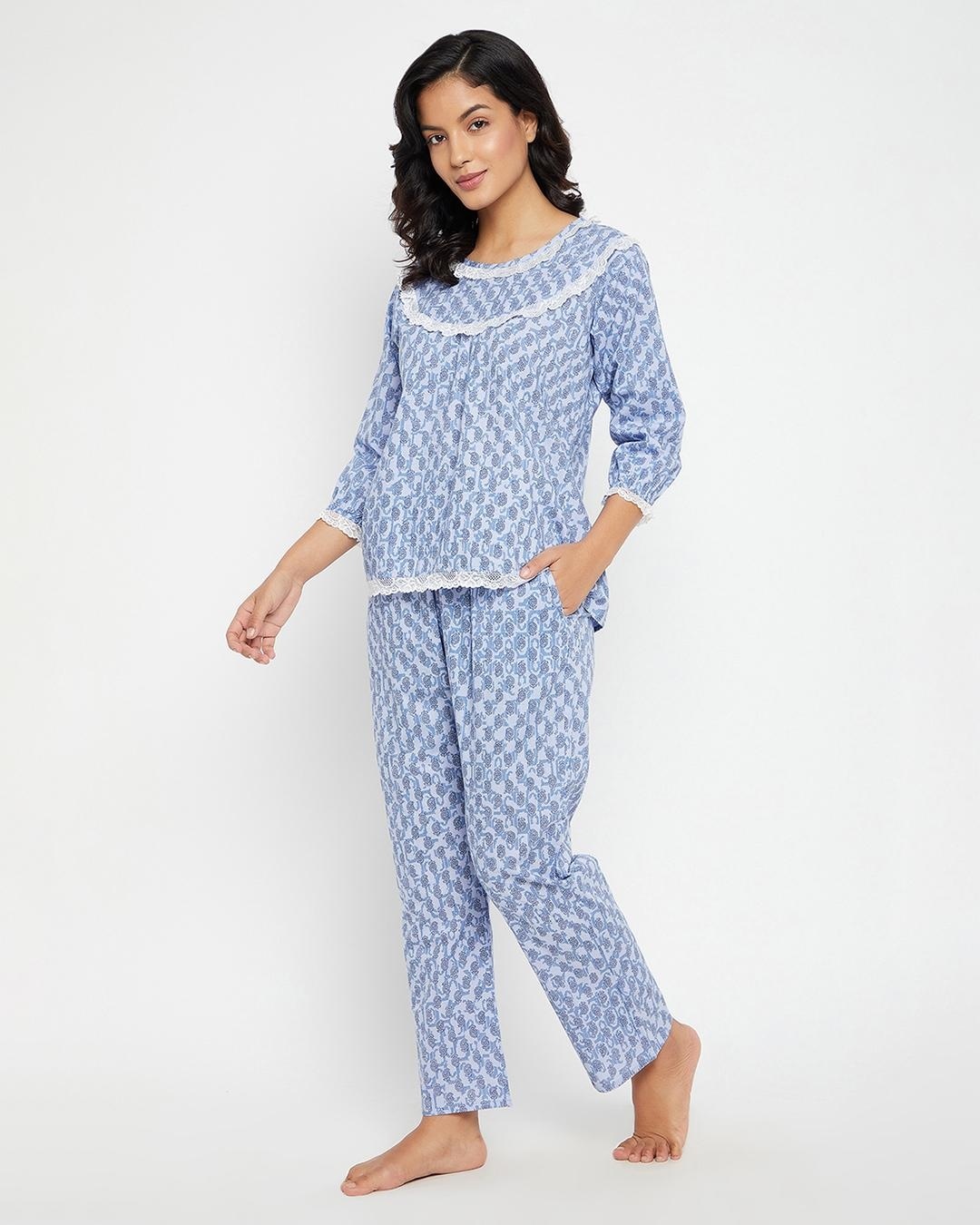 Shop Women's Blue All Over Printed Nightsuit-Back