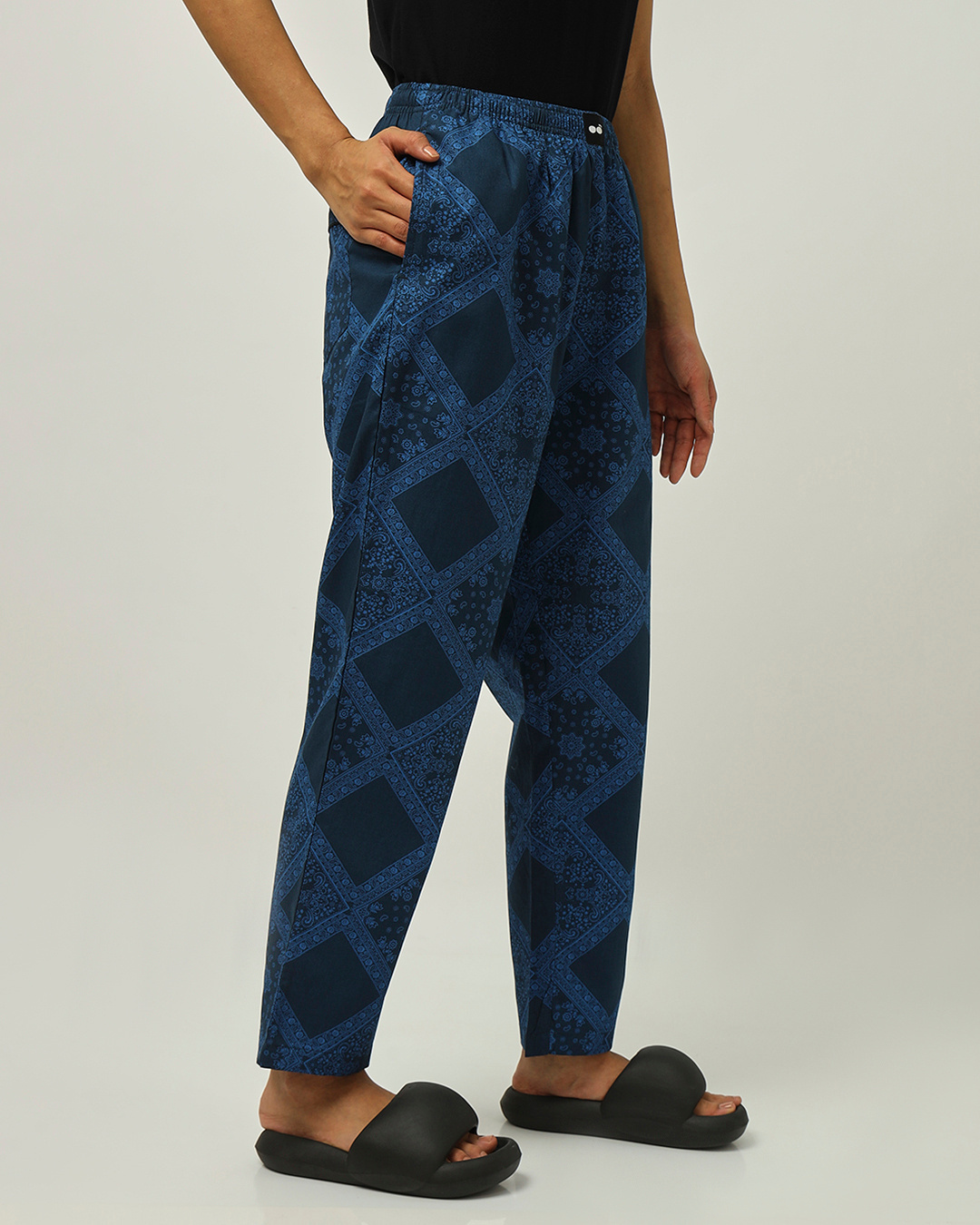 Shop Women's Blue All Over Printed Pyjamas-Back