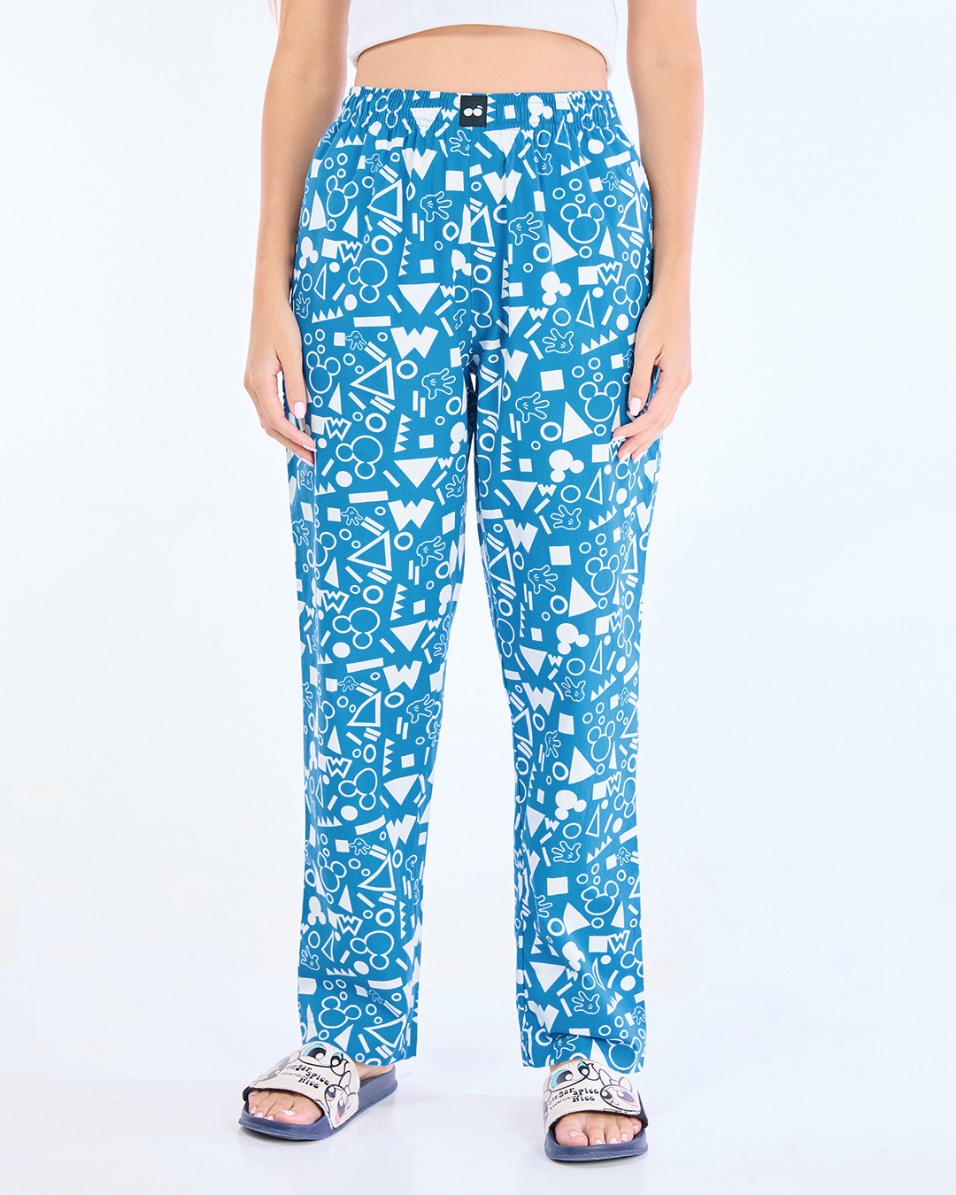 Shop Women's Blue All Over Printed Pyjamas-Back