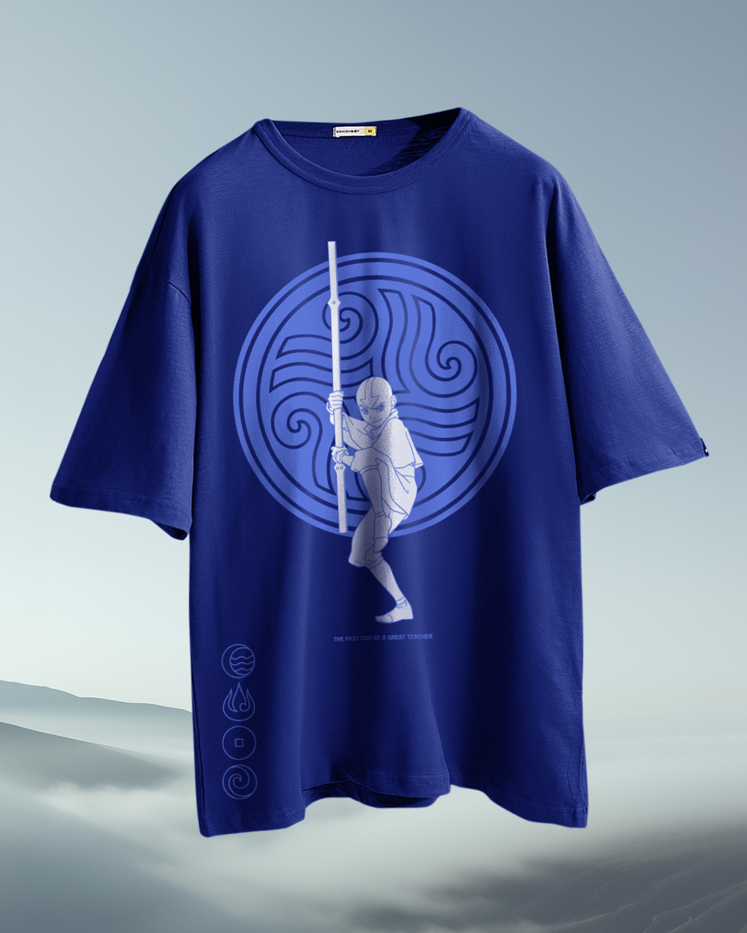 Shop Women's Blue Avatar Aang Graphic Printed Oversized T-shirt-Back
