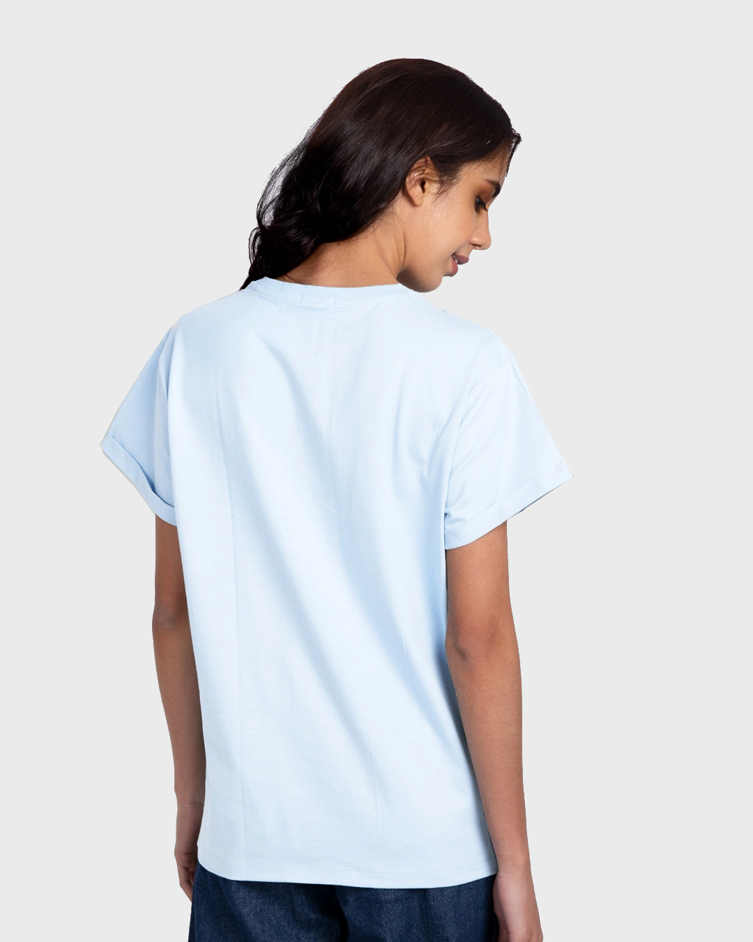 Shop Women's Blue Bella Tokyo Graphic Printed Boyfriend T-shirt-Back