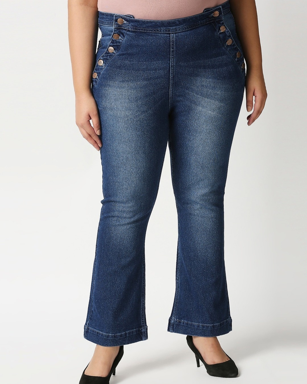 Shop Women's Blue Boot Cut Plus Size Jeans-Back