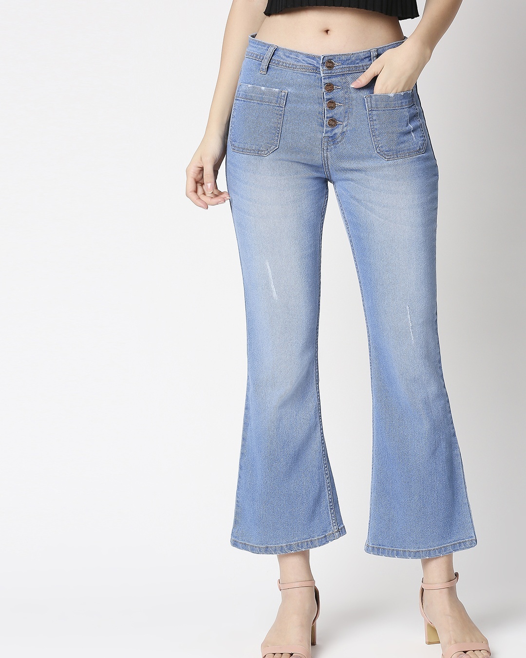 Shop Women's Blue Bootcut High Rise Jeans-Back