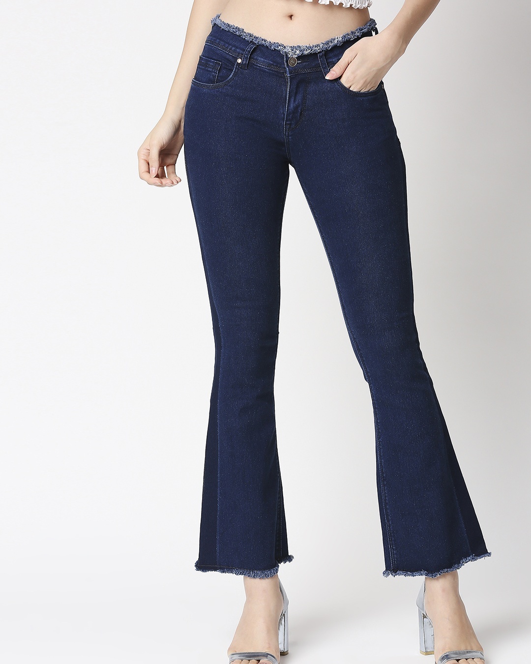 Shop Women's Blue Bootcut Jeans-Back