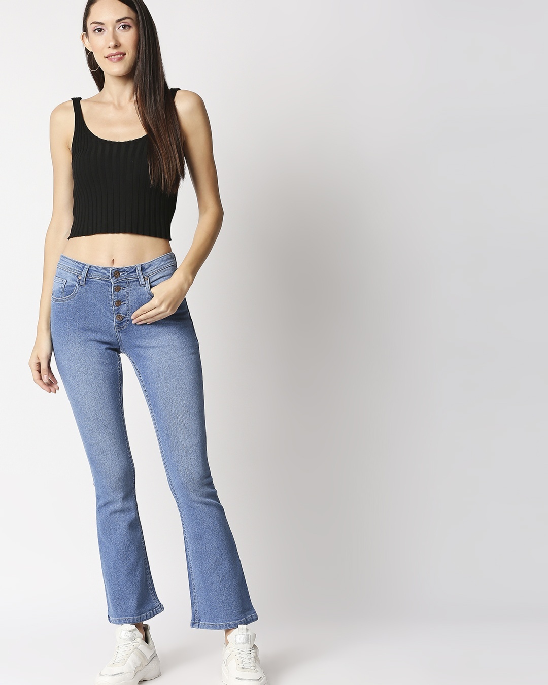 Buy Women's Blue Bootcut Jeans Online at Bewakoof