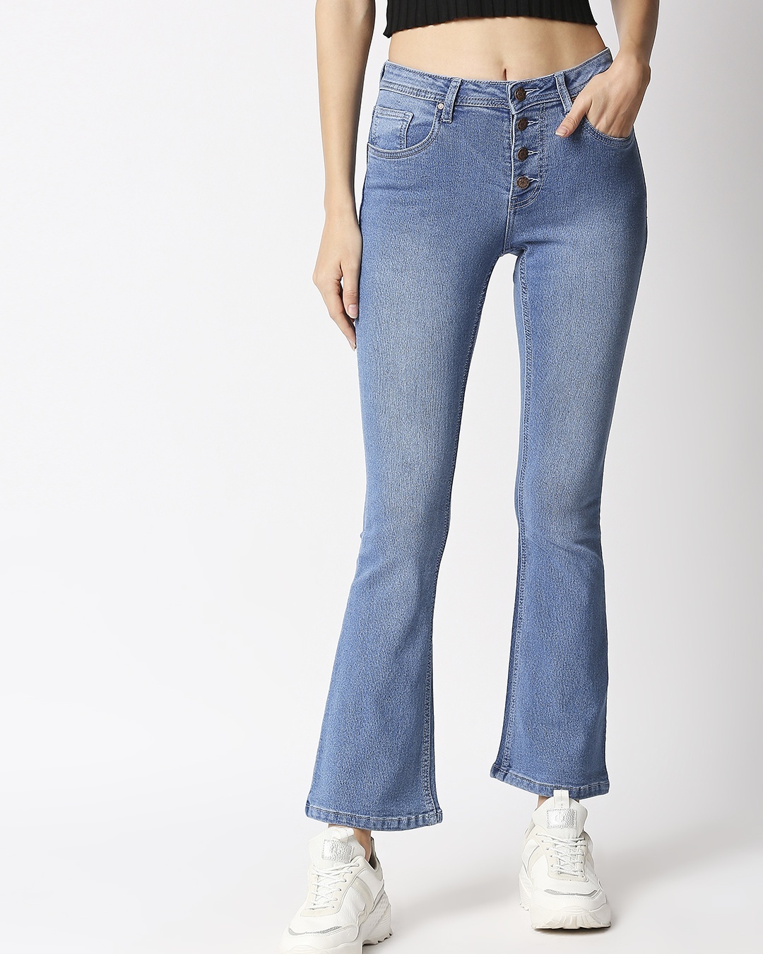 Shop Women's Blue Bootcut Jeans-Back