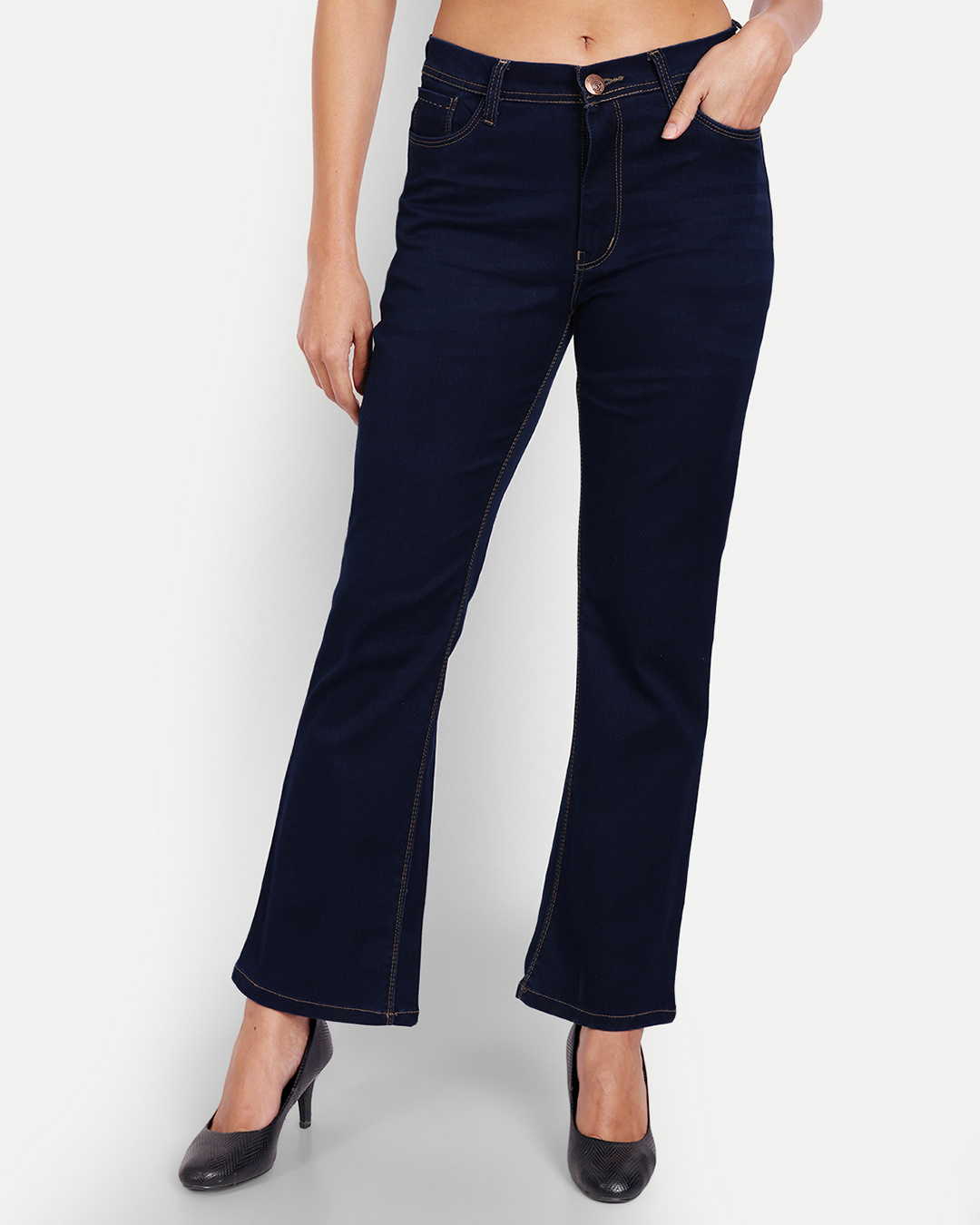 Buy Women's Blue Bootcut Jeans Online at Bewakoof