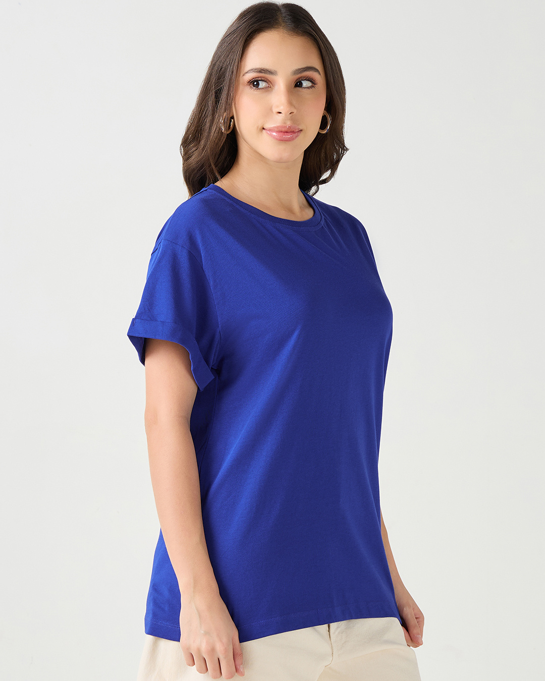 Shop Women's Blue Boyfriend T-shirt-Back