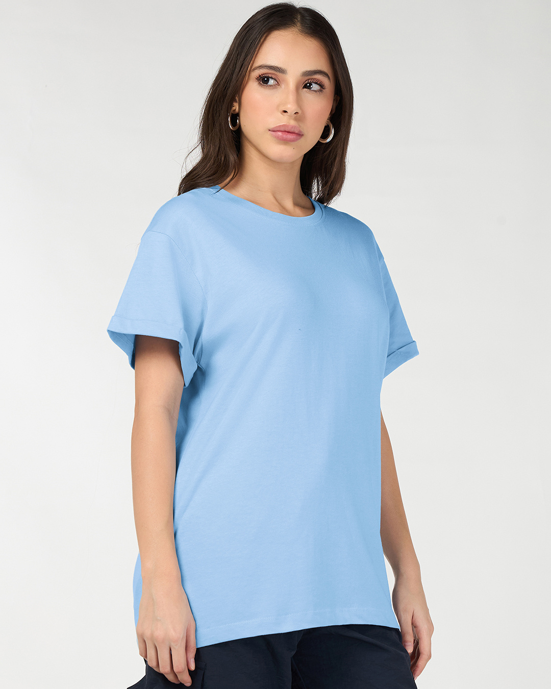 Shop Women's Blue Boyfriend T-shirt-Back