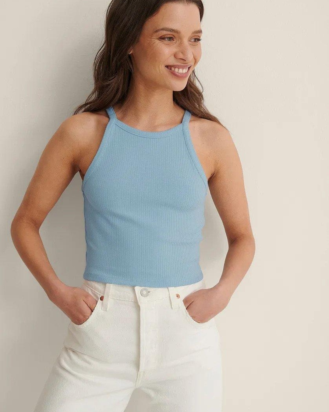 Shop Women's Blue Crop Top-Back