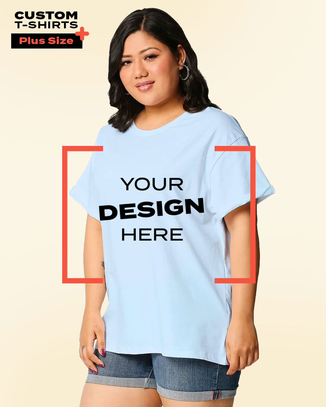 Buy Women Blue Customizable Plus size Boyfriend fit T-Shirt Online at ...
