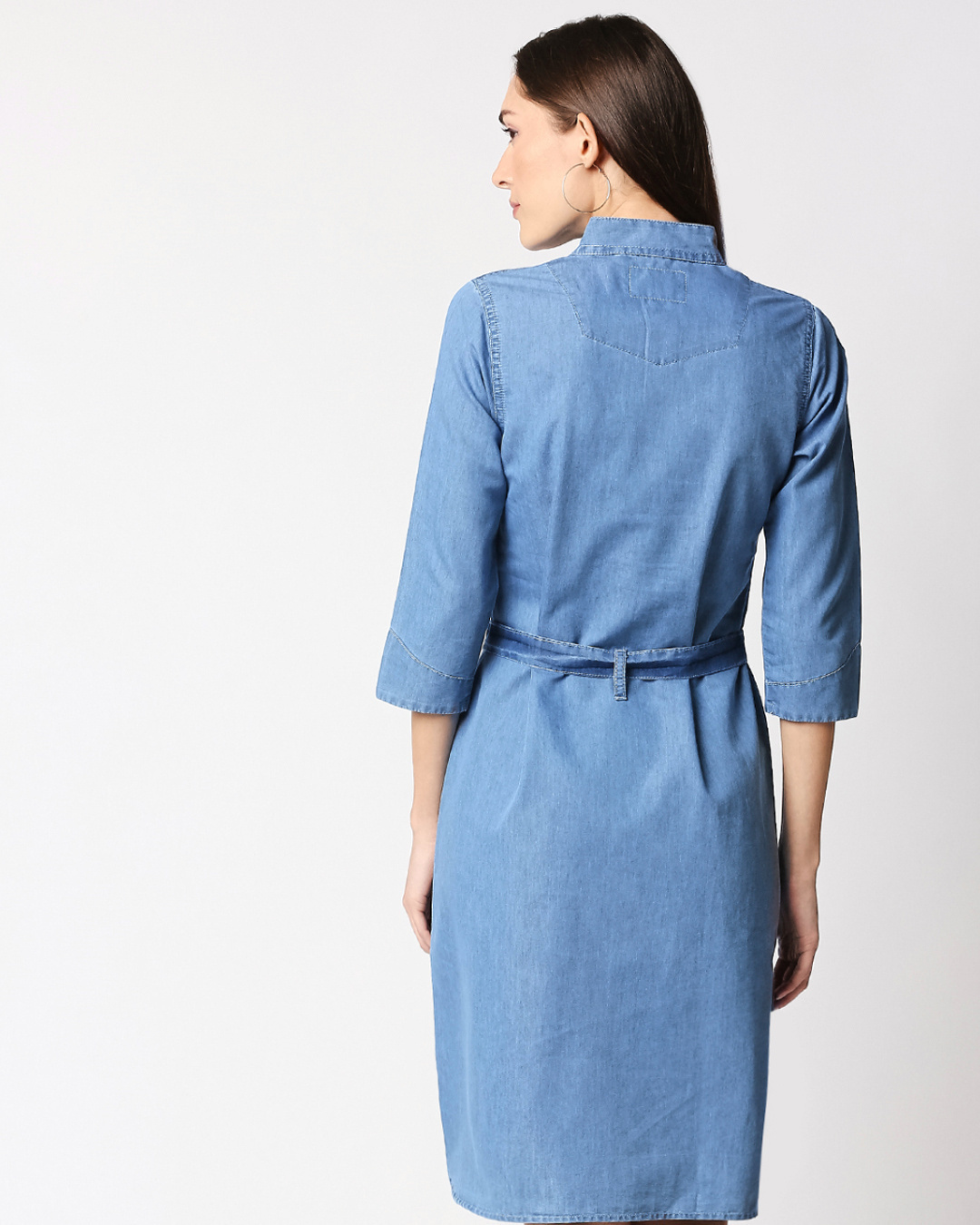 Shop Women's Blue Denim Blend Dress-Back