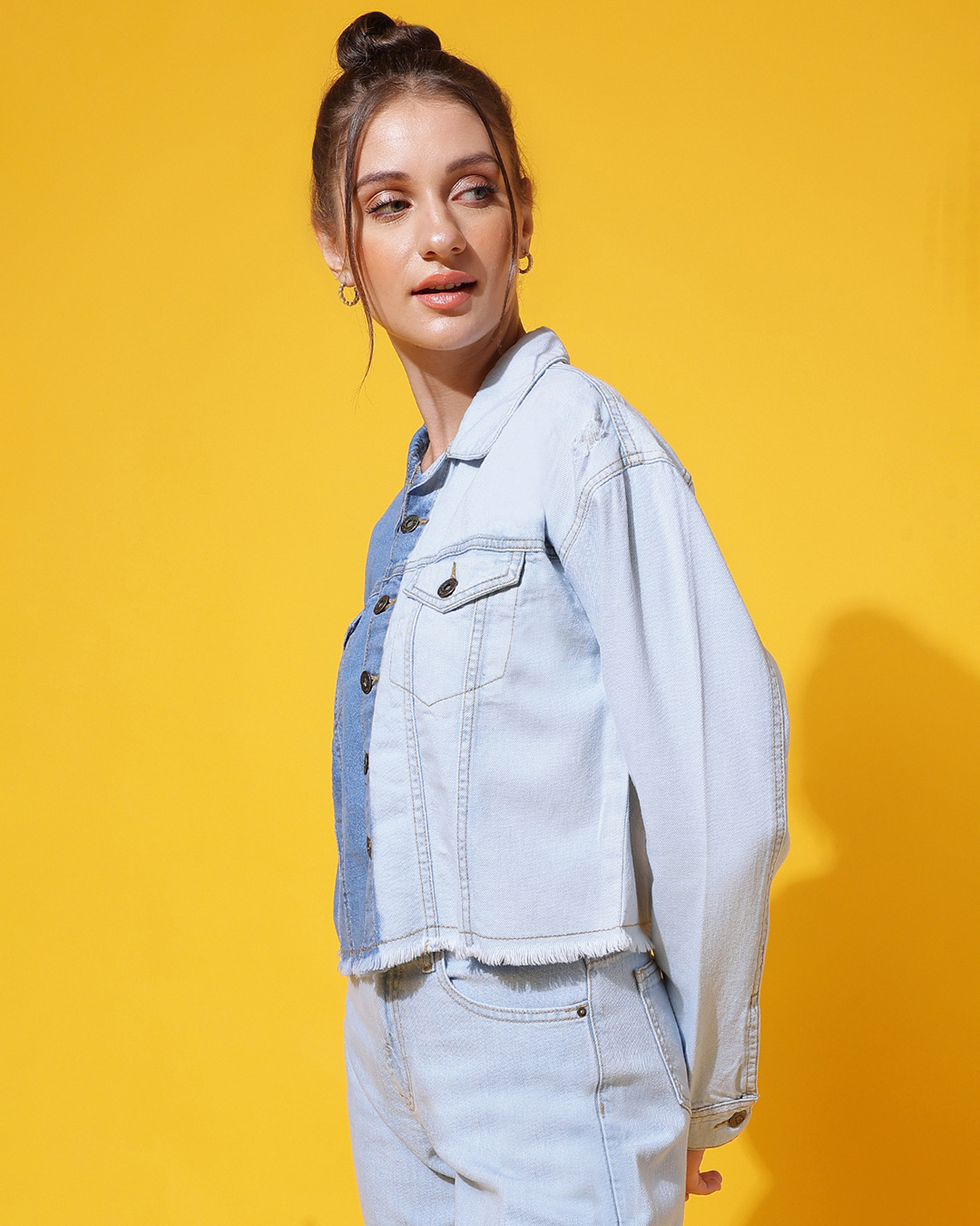 Shop Women's Blue Denim Jacket-Back