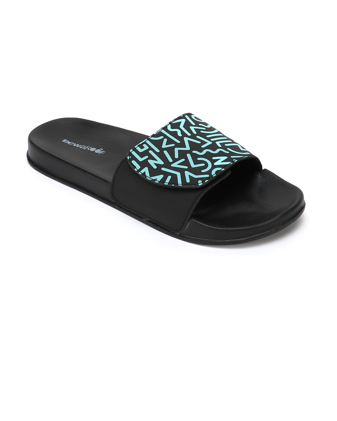 Shop Women's Blue Doodle Adjustable Velcro Sliders-Back