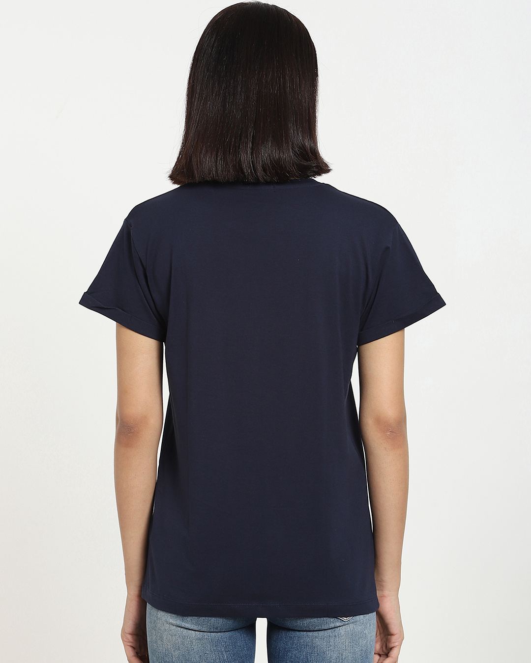 Shop Women's Blue Euphoria Boyfriend T-shirt-Back