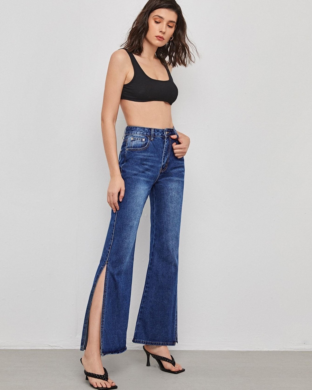 Buy Women's Blue Flared Jeans Online at Bewakoof