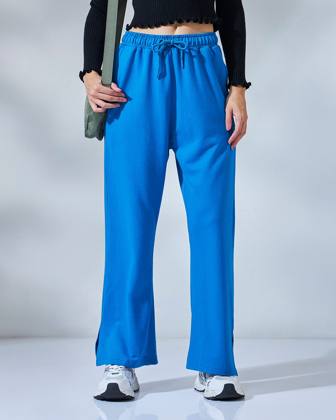 Buy Women's Blue Trackpants Online at Bewakoof