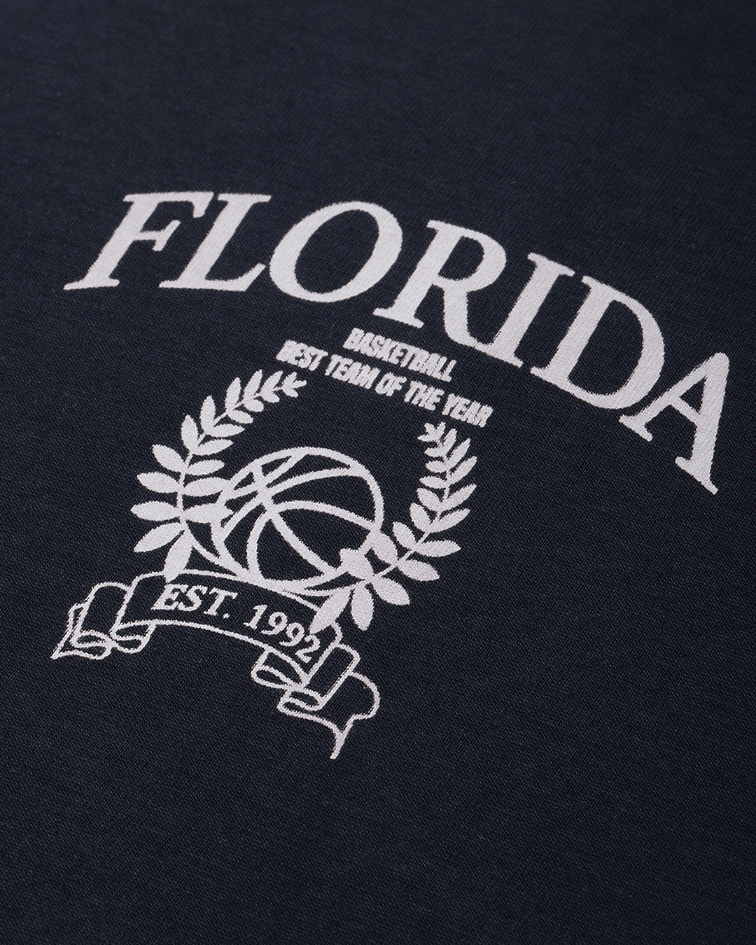 Shop Women's Blue Florida Typography Oversized T-shirt-Back
